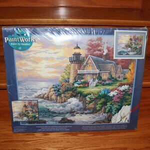 3/$88❤️vintage 2002 Dimensions Paintworks Guardian Of The Sea Paint-By-Number